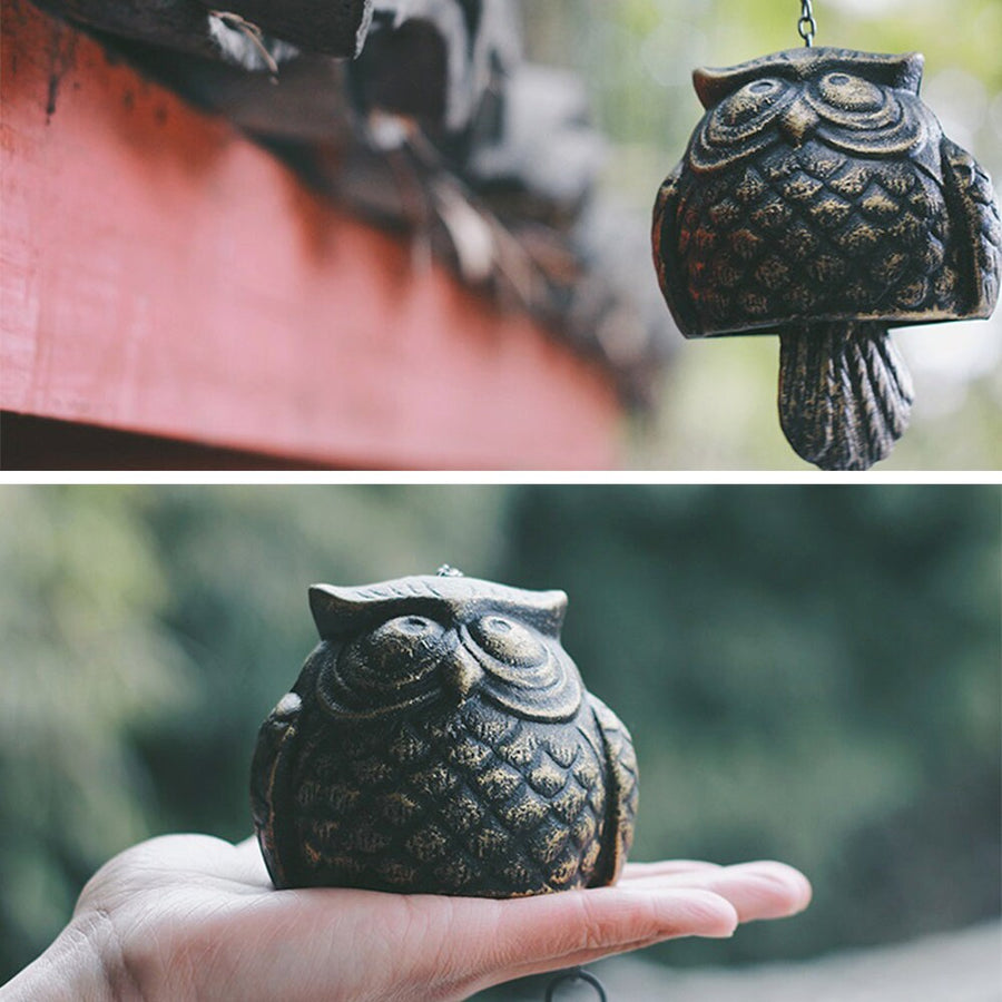 Cute Owl Metal Wind Chime, Iron Metal Bell Ring Windchime - view 4