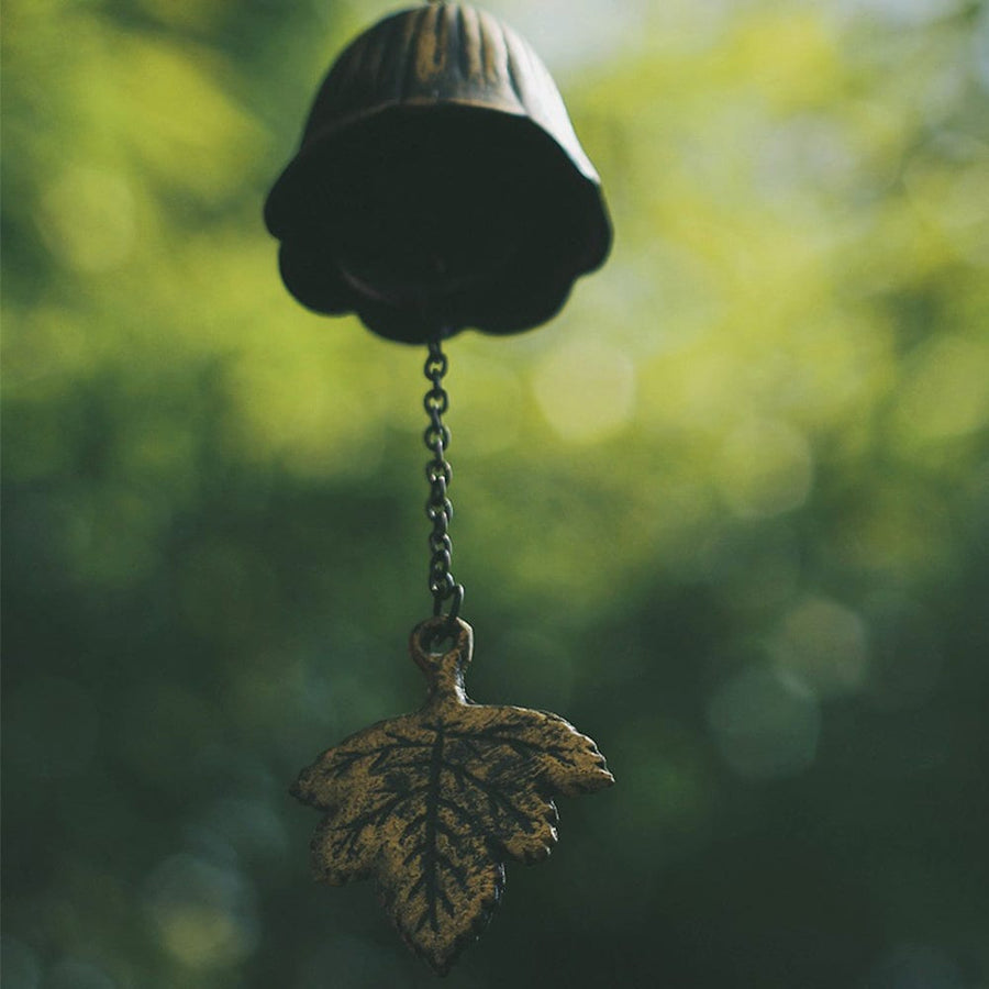 Metal Yellow Leave Wind Chime, Iron Bell Ring Windchime - view 2