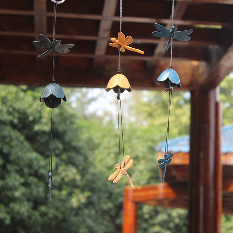 Dragonfly Wind Chime, Japanese Style Iron Bell Ring Windchime - view 2