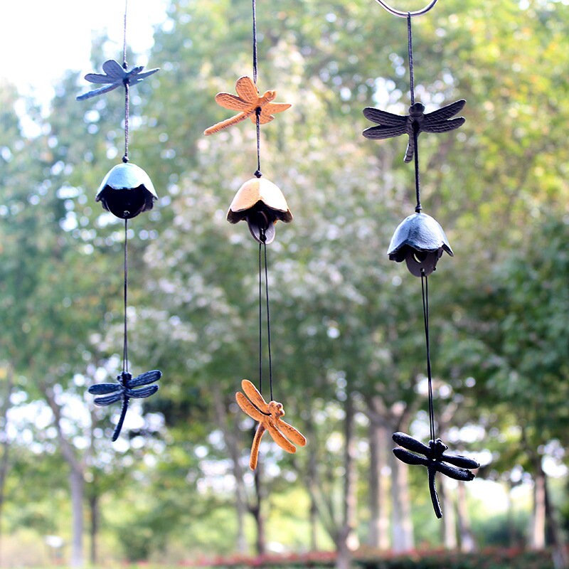 Dragonfly Wind Chime, Japanese Style Iron Bell Ring Windchime - view 3