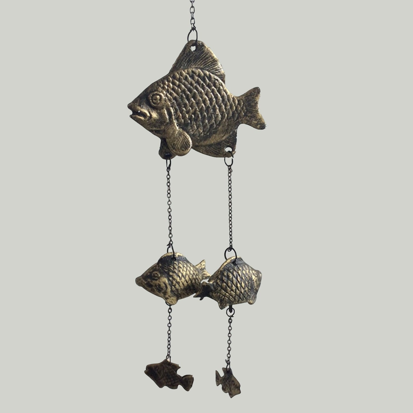 Cute Metal Fish Wind Chime, Traditional Japanese Koi Bronze Bell Ring Windchime