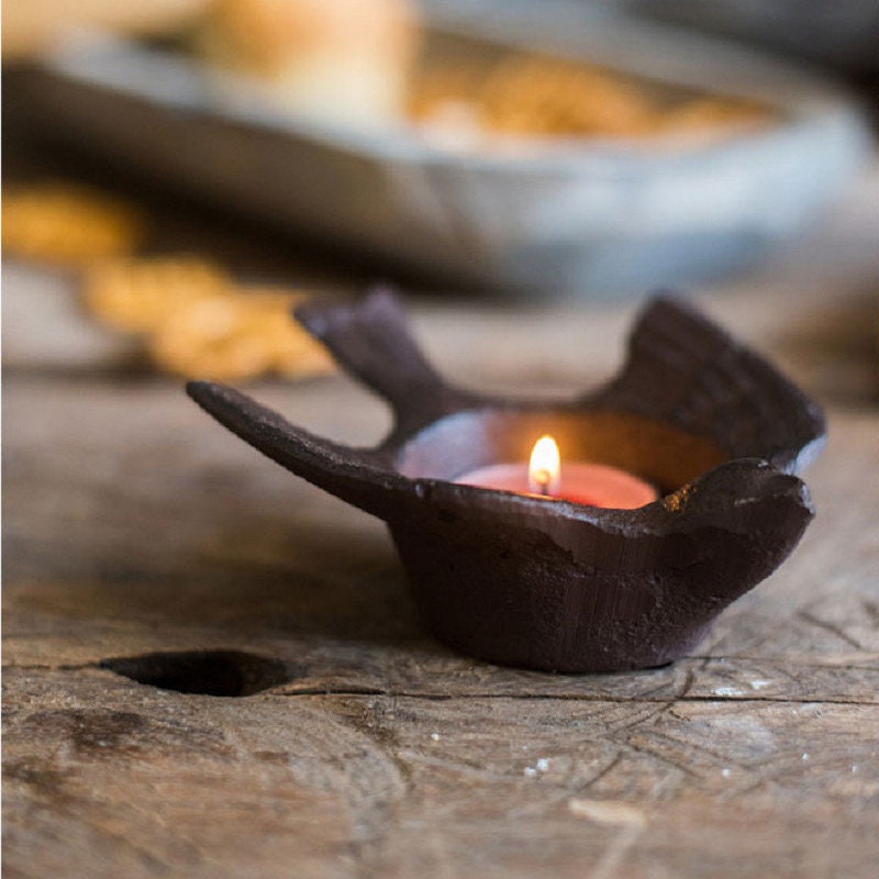 Metal Swallow Candle Holder, Vintage Iron Cute Bird Candle Holder