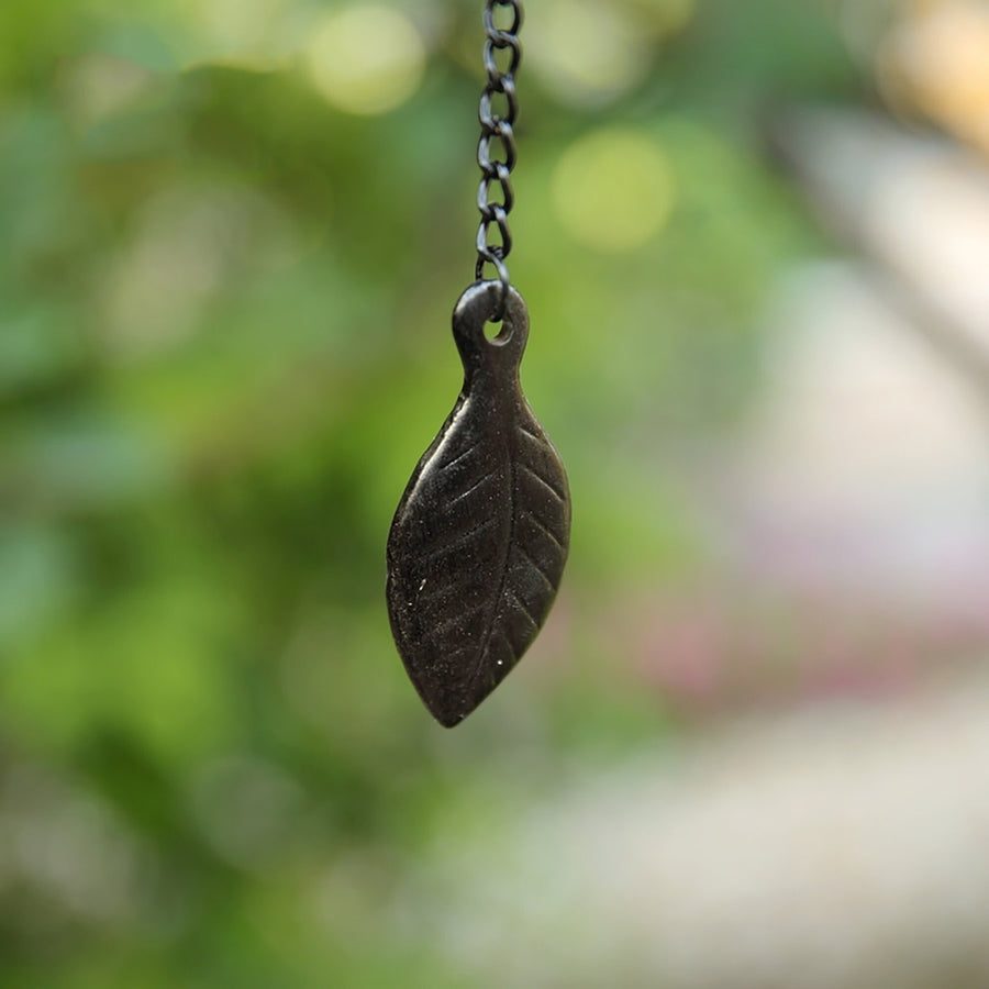 Metal Leave Wind Chime, Ceramic owl Iron Bell Ring Windchime - view 3