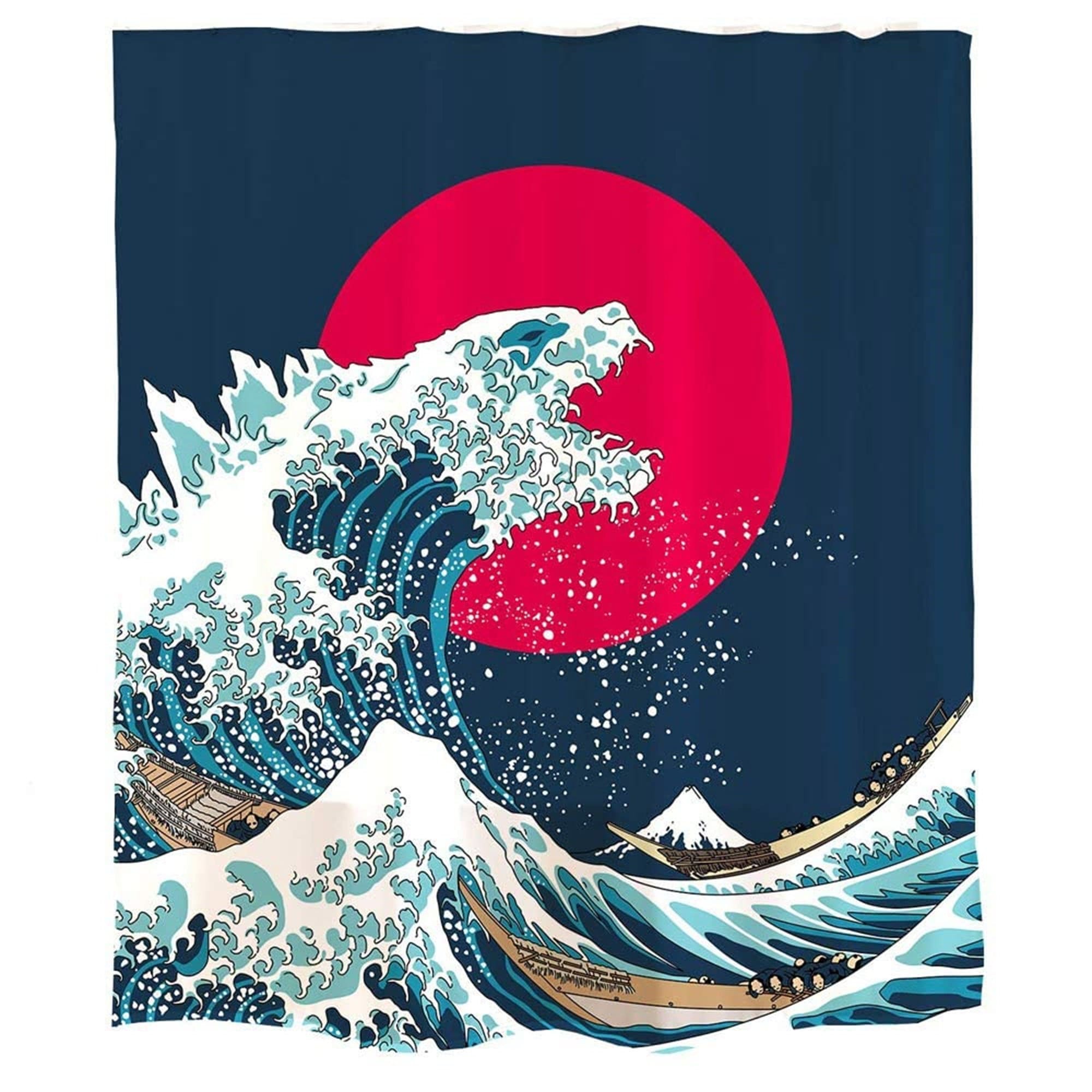 Godzilla and The Great Wave Shower Curtain