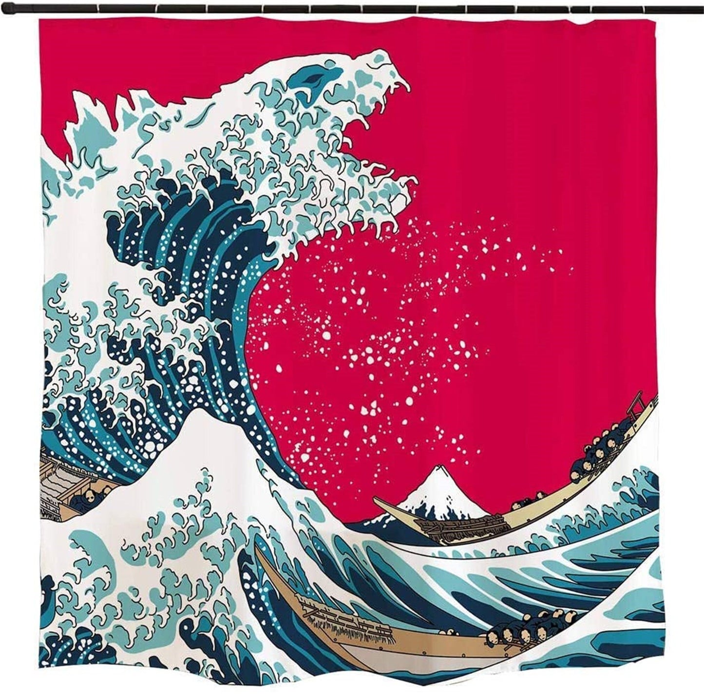 Godzilla and The Great Wave Shower Curtain