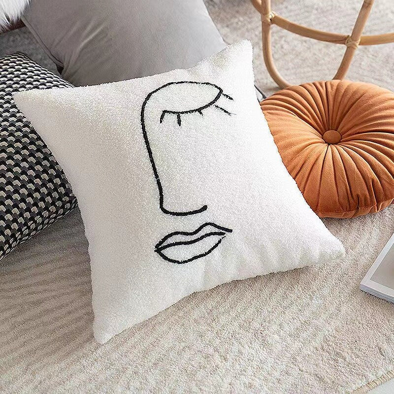 Minimalist Pillowcase, Abstract Scandinavian Style Pillow Cover, Bedroom Living Room Home Decor