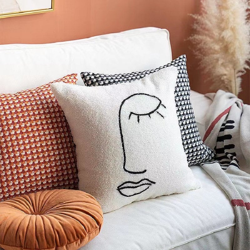 Minimalist Pillowcase, Abstract Scandinavian Style Pillow Cover, Bedroom Living Room Home Decor