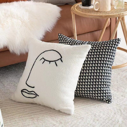 Minimalist Pillowcase, Abstract Scandinavian Style Pillow Cover, Bedroom Living Room Home Decor