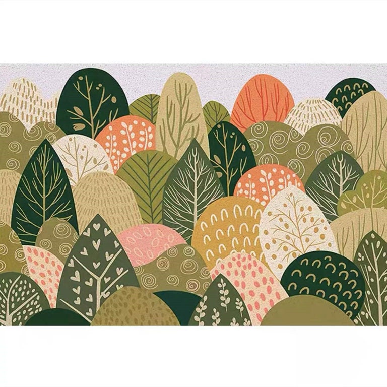 Feblilac Green Forest Door Entrance Mat Rug Mom‘s Day Gift - view 3