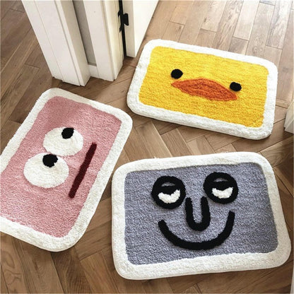 Funny Emoji Rug, Interesting Toilet Floor Mat, Fun Bath Rug, Non Slip Bathroom Rug, Dorm Room Area Rug, Gift For Kid Room, Housewarming Gift