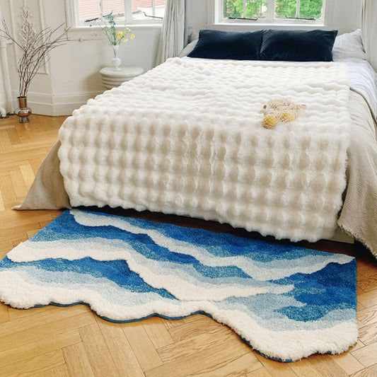 Zen Ocean Wave Abstract Rug, Area Rug, Bedroom Rug