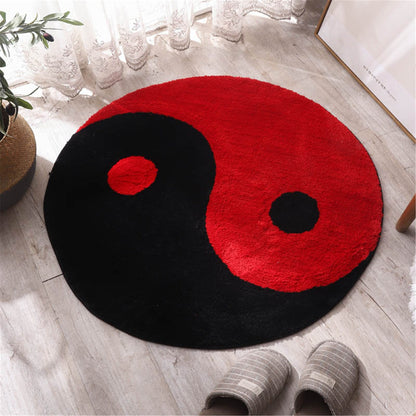 YIN YANG Rug, Yinyang Bedroom Area Rugs, Hand Tufted Handmade Rug, Yoga Meditation Decor, Aesthetic Carpet, Y2K Home Decor,Housewarming Gift