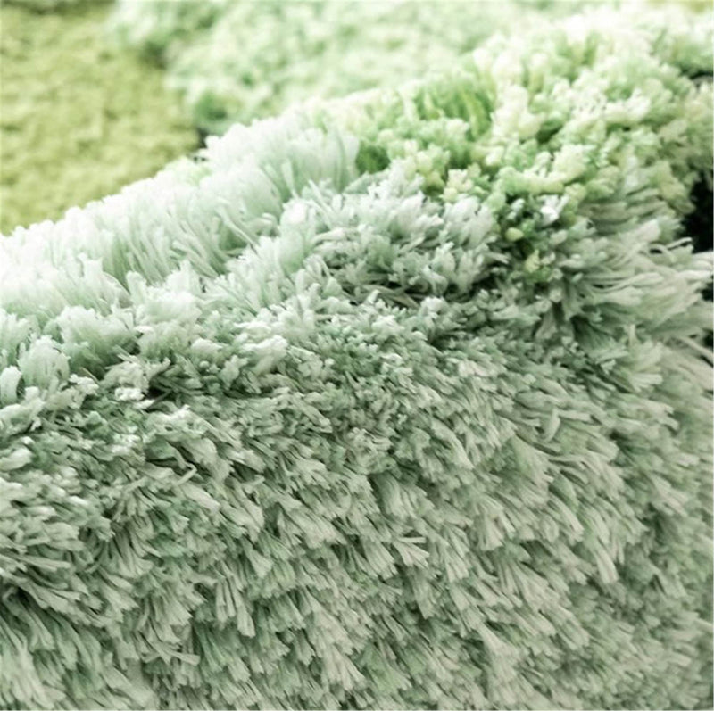 Large Green Moss Rug, Soft 3D Area Rug, Spring Grass Hand Tufted Fluff