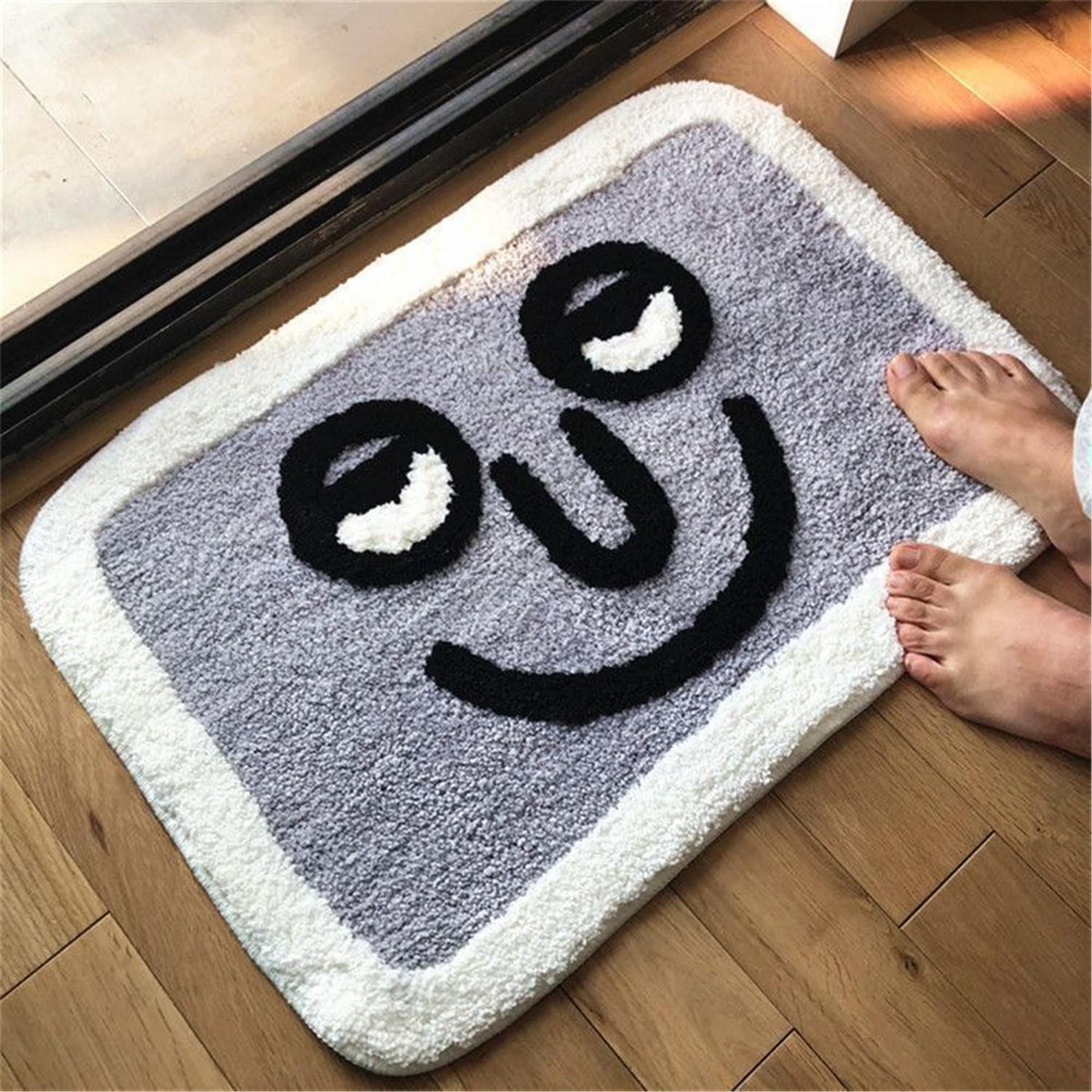 Funny Emoji Rug, Interesting Toilet Floor Mat, Fun Bath Rug, Non Slip Bathroom Rug, Dorm Room Area Rug, Gift For Kid Room, Housewarming Gift
