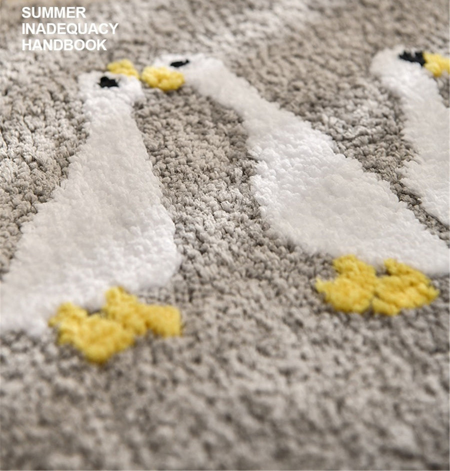 Funny Duck Bath Mat, Flowers Bathroom Shower Non Slip Mat, Bedroom Mats, Aesthetic Doorstep Carpet, Kitchen Fl - view 4