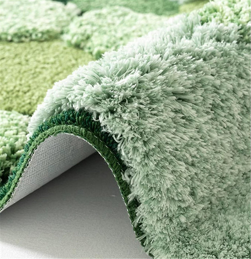 Large Green Moss Rug, Soft 3D Area Rug, Spring Grass Hand Tufted Fluff ...
