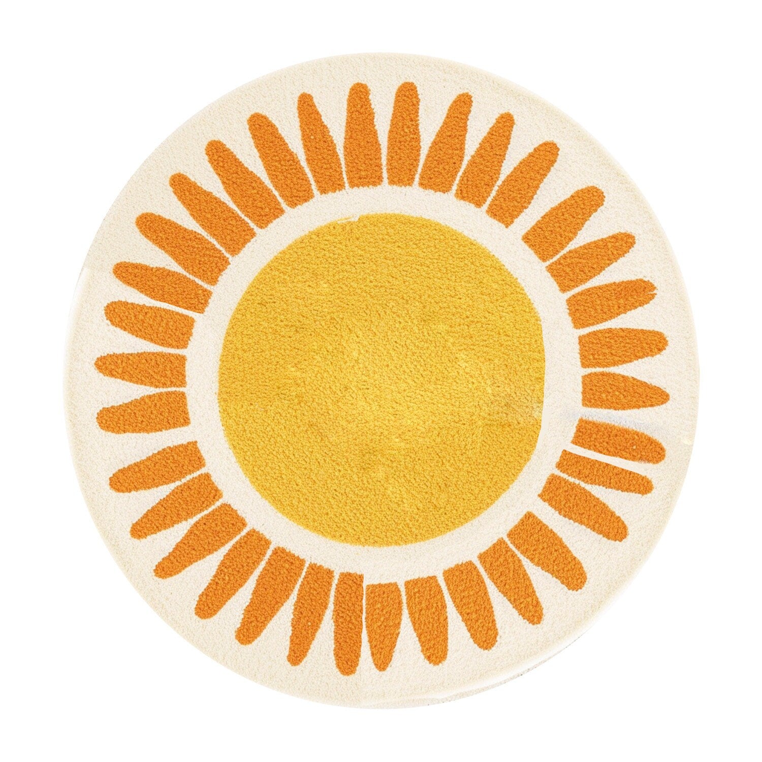 Feblilac U-Shape Sunshine Toilet Mat, Semicircle Sun Bath Mat, Yellow Soft Bathroom Rug - view 6