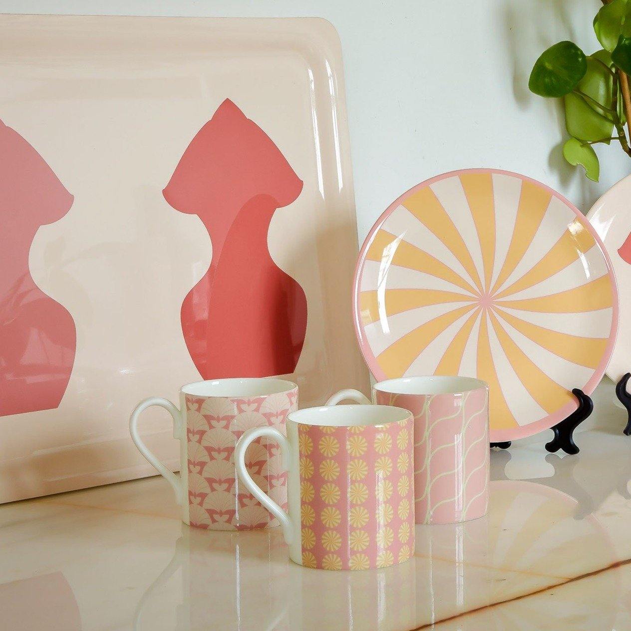 Pink Candy Swirl Dots Mug