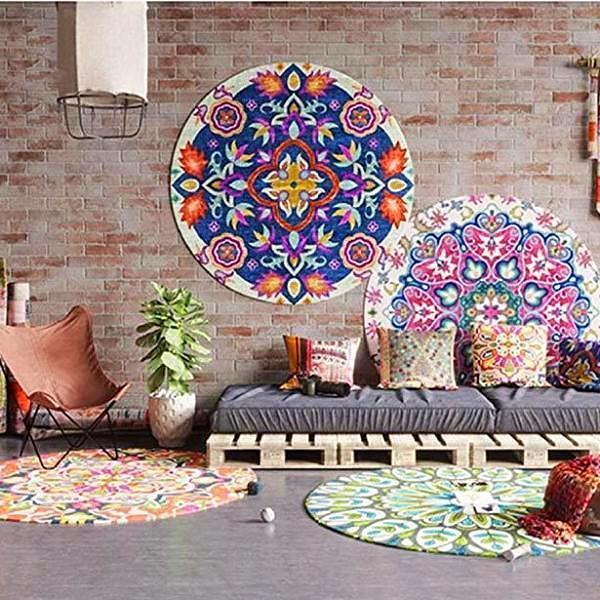 Moroccan Mandalas Round Floor Rug Collection - Feblilac® Mat