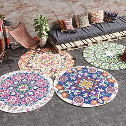 Moroccan Mandalas Round Floor Rug Collection - Feblilac® Mat