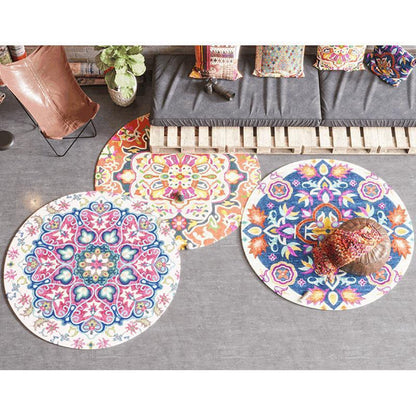 Moroccan Mandalas Round Floor Rug Collection - Feblilac® Mat