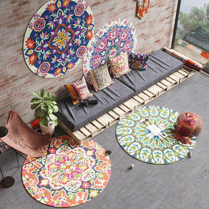 Moroccan Mandalas Round Floor Rug Collection - Feblilac® Mat