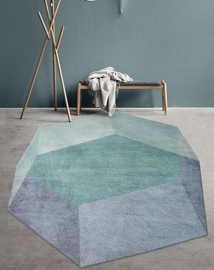 Jade Prism Polygon Mat Rug Carpet - Feblilac® Mat