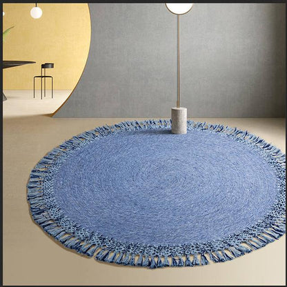 The Gaia Tassel Handmade Woven Wool Round Floor Mats Carpet - Feblilac® Mat