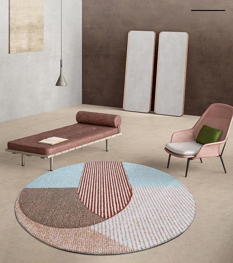 The Naletto Mid-Century Abstract Round Floor Rug - Feblilac® Mat