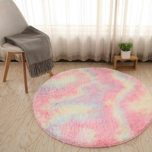 Tie Dye Rainbow Faux Fur Rug - Feblilac® Mat