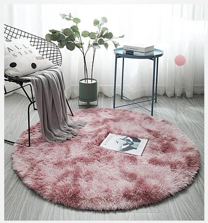 Tie Dye Rainbow Faux Fur Rug - Feblilac® Mat