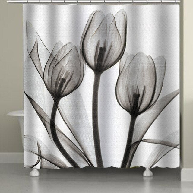 Positivity Flower Shower Curtains - view 4