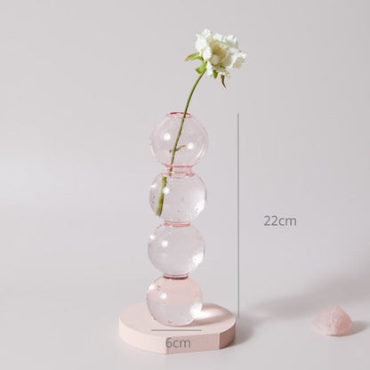 Modern Glass Candleholder-Baby Pink