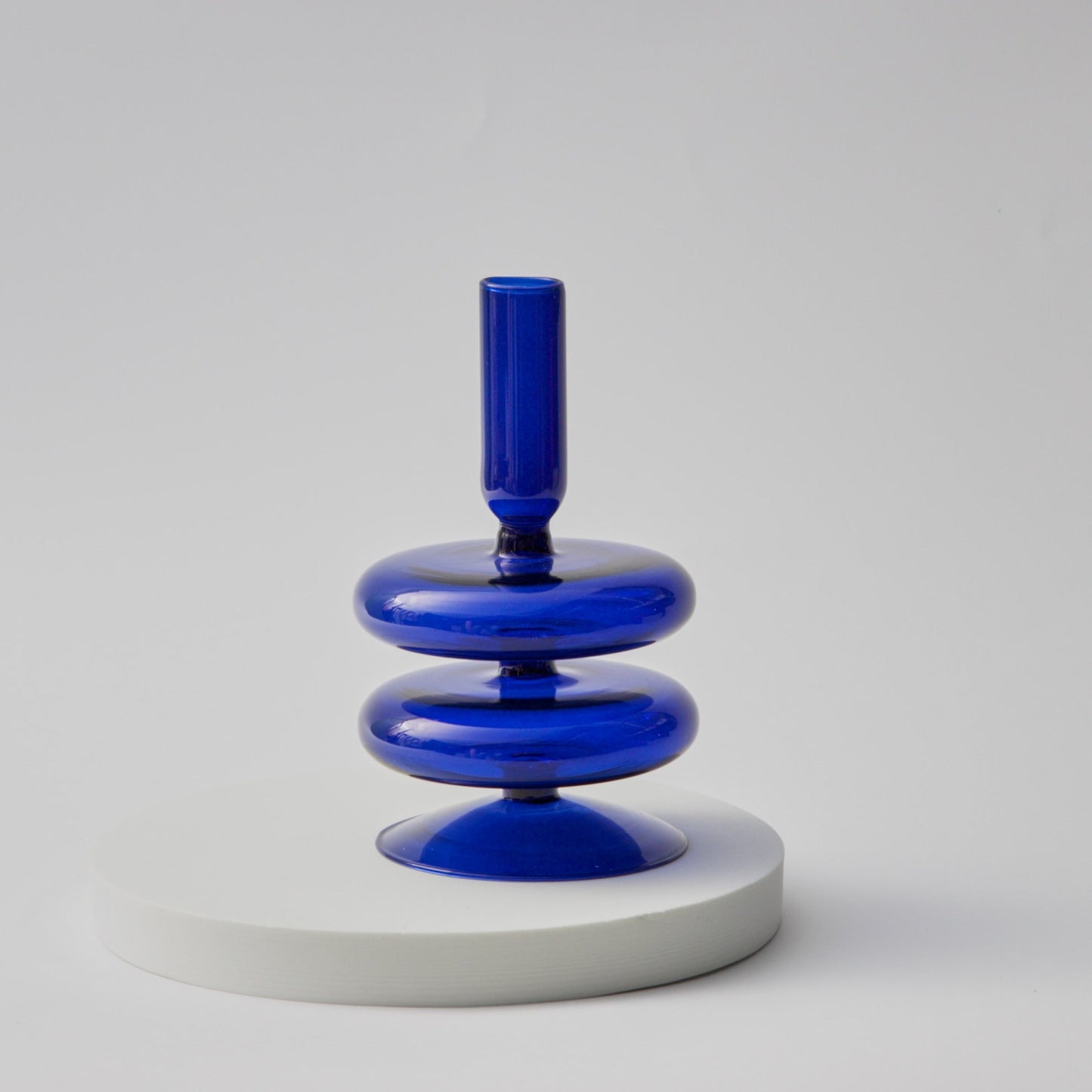 Modern Glass Candleholder-Blue