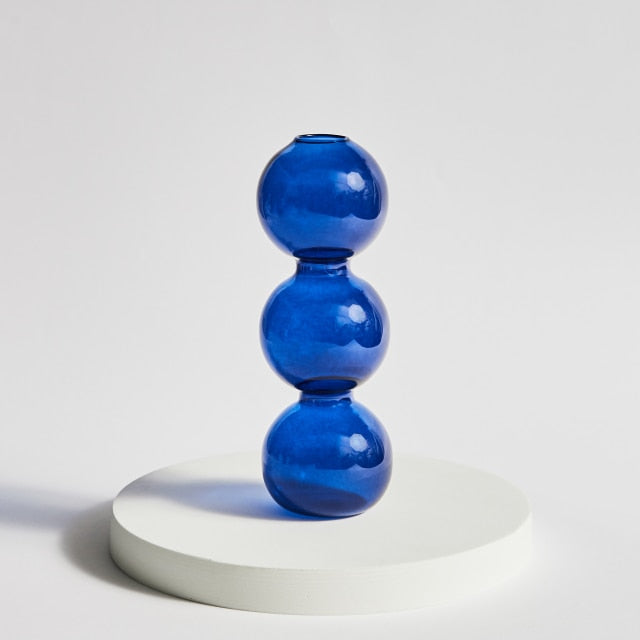 Modern Glass Candleholder-Blue