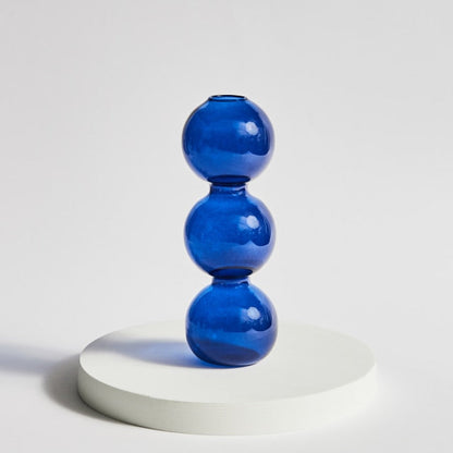 Modern Glass Candleholder-Blue