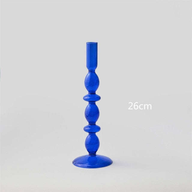 Modern Glass Candleholder-Blue