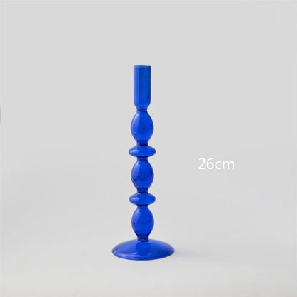 Modern Glass Candleholder-Blue