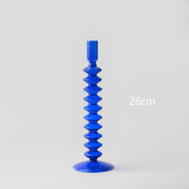 Modern Glass Candleholder-Blue