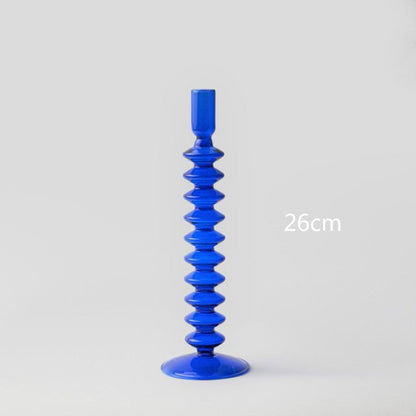 Modern Glass Candleholder-Blue