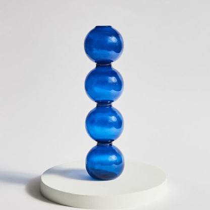 Modern Glass Candleholder-Blue