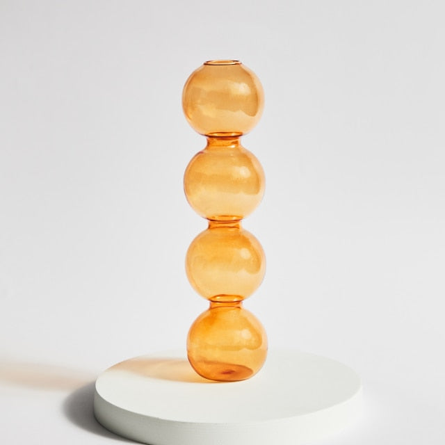 Modern Glass Candleholder-Orange