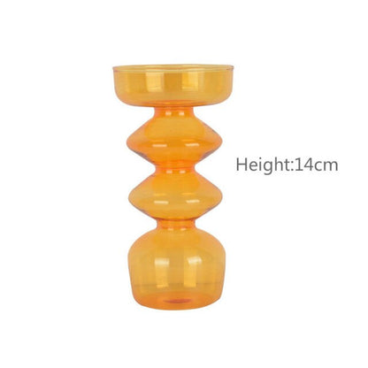 Modern Glass Candleholder-Orange