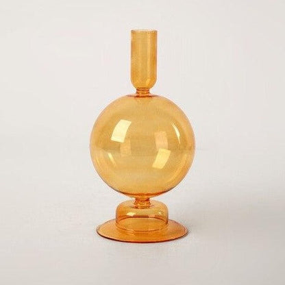 Modern Glass Candleholder-Orange