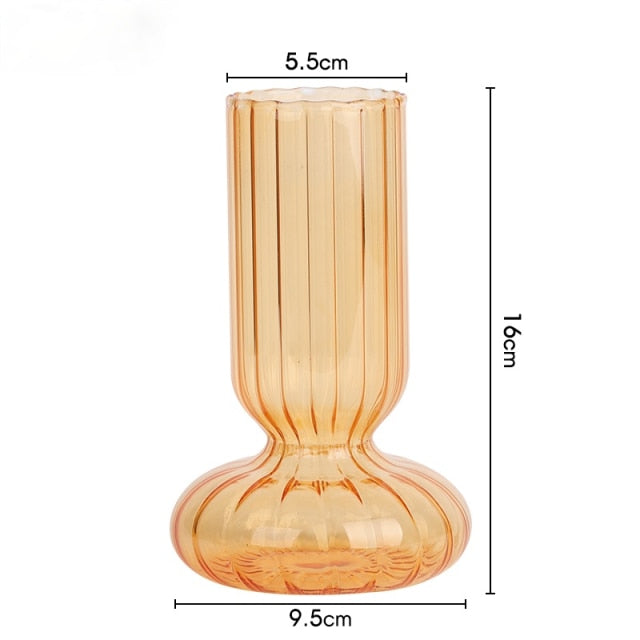 Glass Striped Cylinder Vase