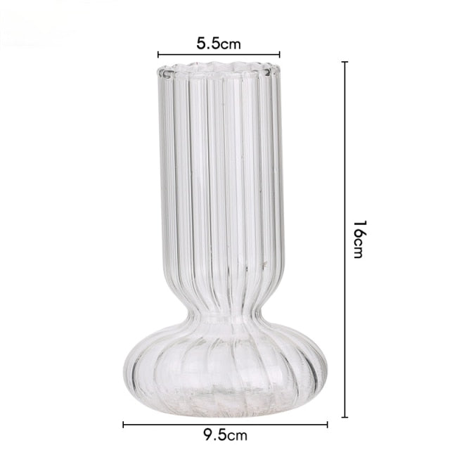 Glass Striped Cylinder Vase