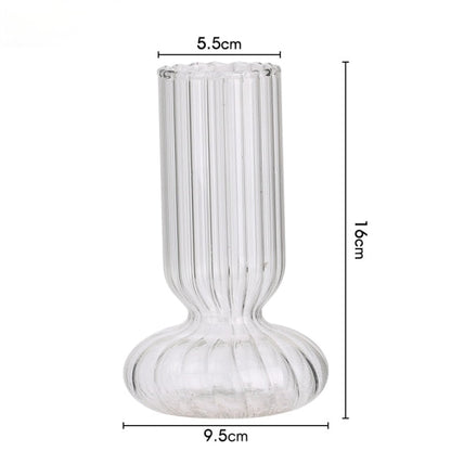 Glass Striped Cylinder Vase