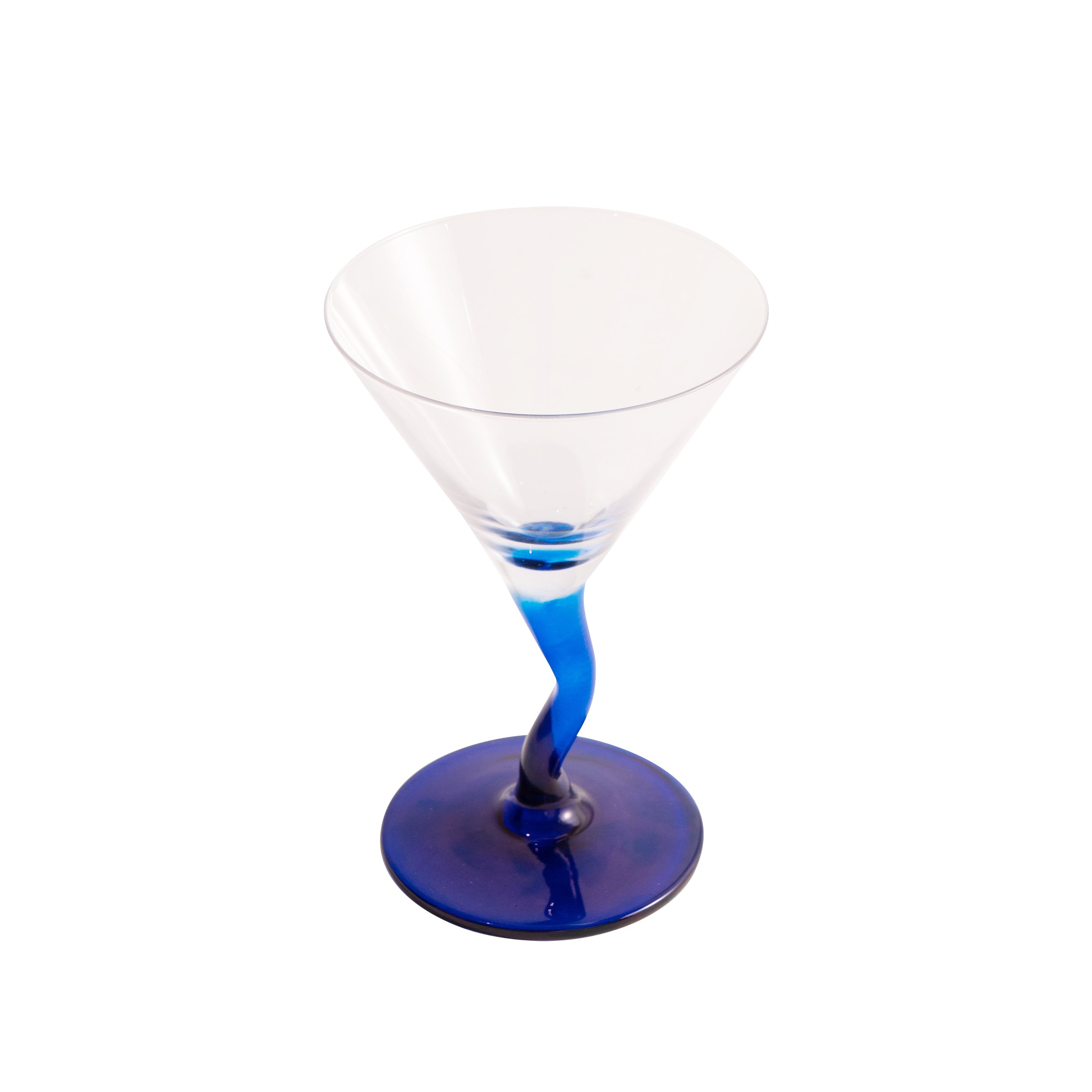 Glass with Twisted Blue Handle