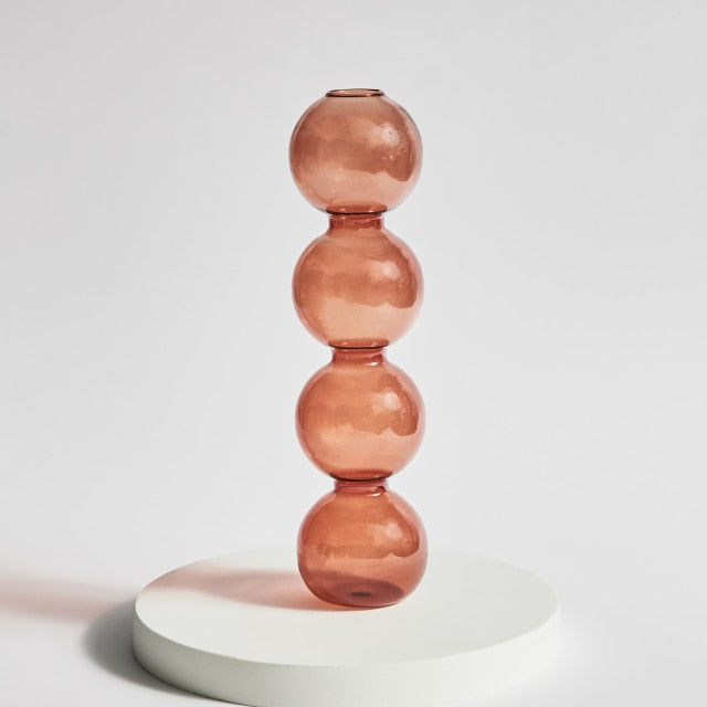 Modern Glass Candleholder-Brown - view 20