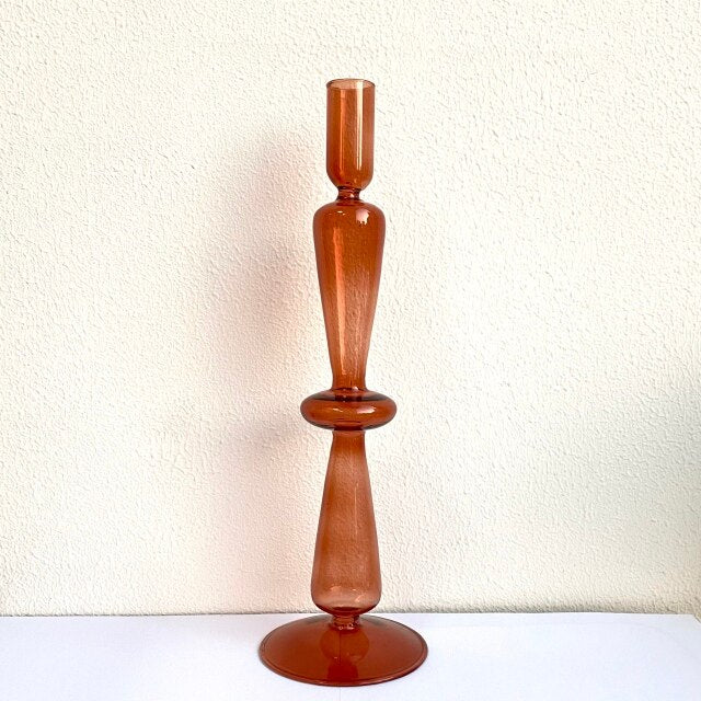 Modern Glass Candleholder-Brown - view 22